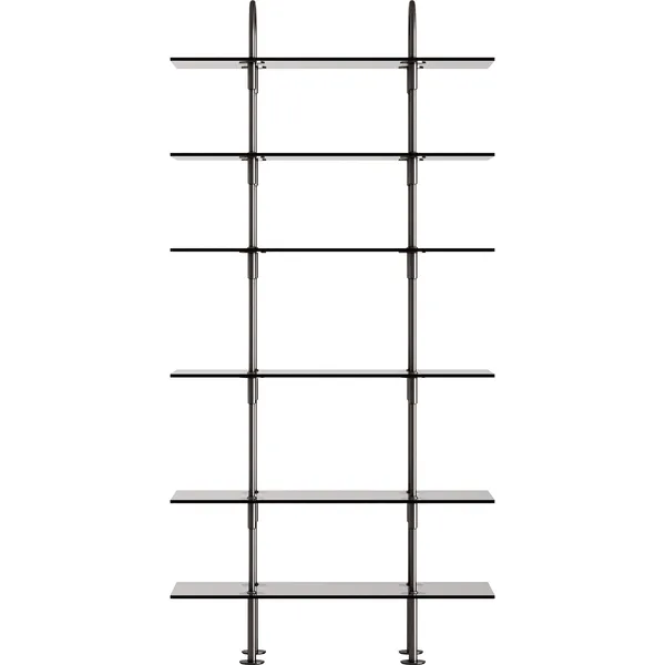 Keen Hyllesystem Med 6 Hyller 96 cm Sort Messing / Tonet Glass