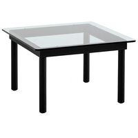 Kofi Sidebord 60x60 cm Sort Vandbaseret Lakeret Eg / Klart Glas