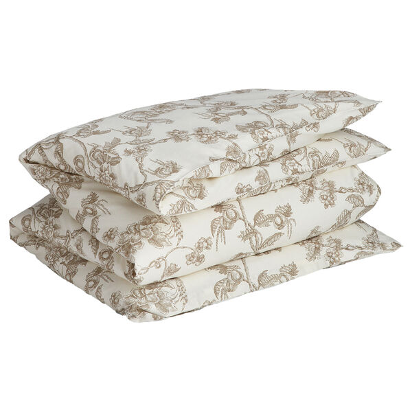 Tree Print Double Påslakan 220x220 cm Taupe Beige