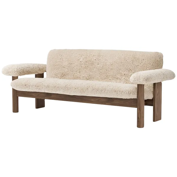 Brasilia 2-Sitssoffa Walnut / Sheepskin Nature