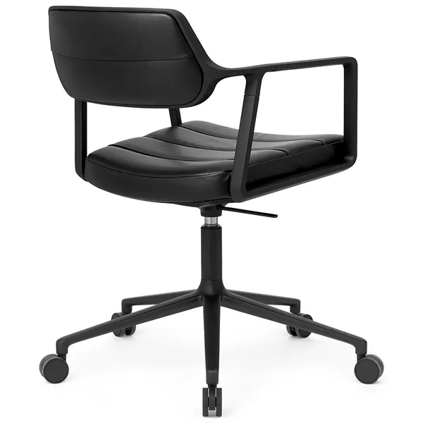 453+ Työtuoli Pyörillä varustettu Black Leather