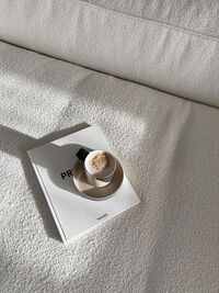 Grand 3-Sitssoffa Bouclétyg Steam White