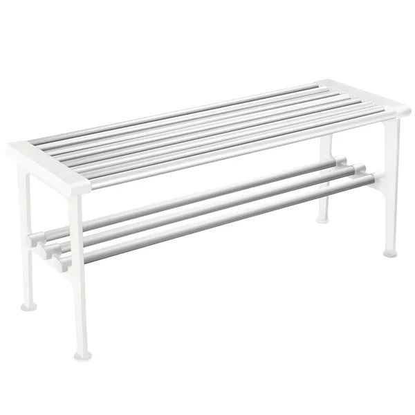 Nostalgi Benk 100 cm Aluminium / Hvit