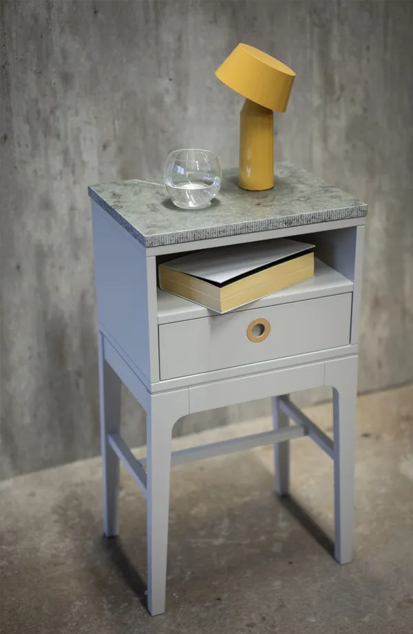 Höllviken Bedside Table Tall Legs Light Grey