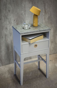 Höllviken Bedside Table Tall Legs Light Grey