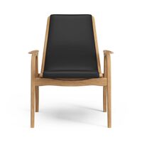 Laminett Fåtölj Läder Oljad Ek / Svart