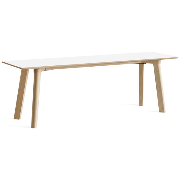 CPH Deux 215 2.0 Bænk 140 cm Pearl White / Ubehandlet Bøgetræ