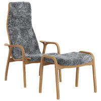 Lamino Lænestol med Fodskammel Fåreskind Scandinavian Grey / Olieret Egetræ