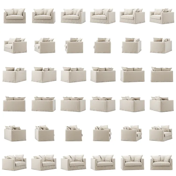 Le Grand Air Love Seat Hør Creamy White