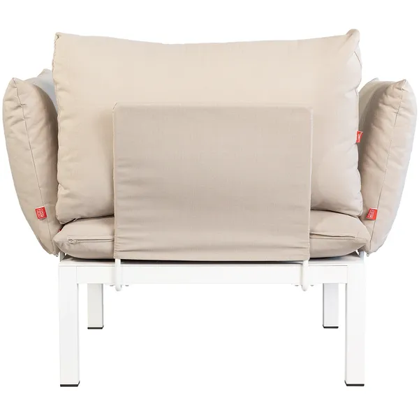 Domino Lænestol Beige/Hvid