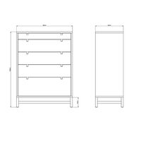 Falsterbo Lipasto Viisi Laatikkoa 80x40x108 cm Valkoinen