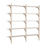 Levi Wall Shelf 180 cm Big Aluminium / White Pigmented Oak