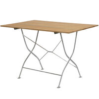 Bryggeribord 70x110 cm Obehandlad Teak / Varmförzinkat Stål