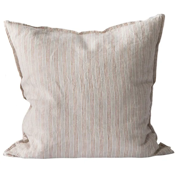 Linen Pudebetræk 50x50 cm Hazelnut Stripe