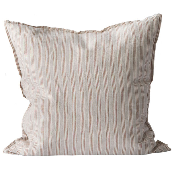 Linen Putetrekk 50x50 cm Hazelnut Stripe