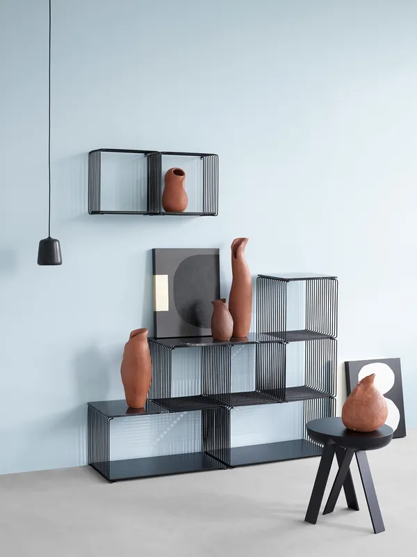Panton Wire Hylla 34 cm Svart