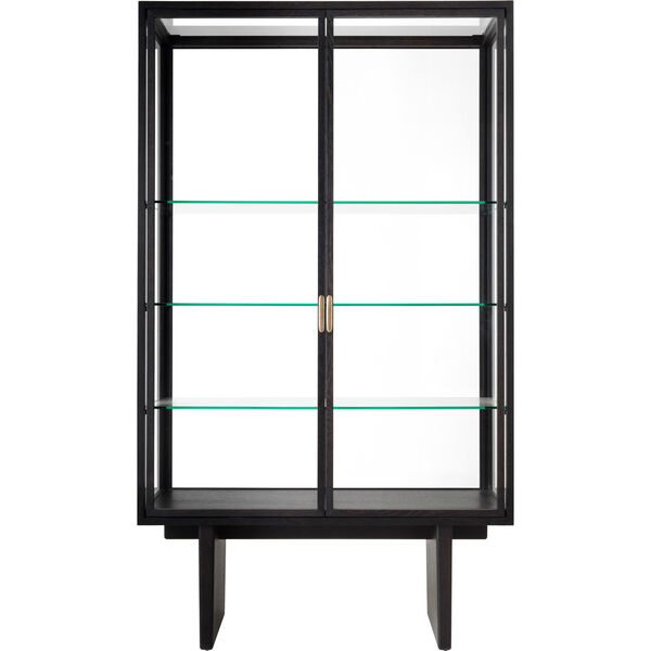 Private Vitrineskab 110x45x191 cm Brown Black Bejdset Egetræ