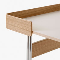 Pavilion AV17 Pöytä Mushroom / Oak / Chrome Leg