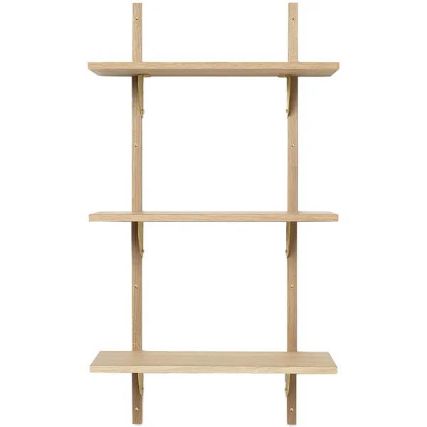 Sector Tripple Narrow Hylla 54x102 cm Ek/Mässing