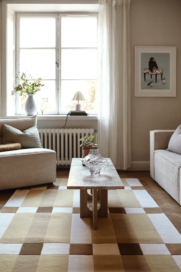 Checks Ullmatta Beige 250x350 cm