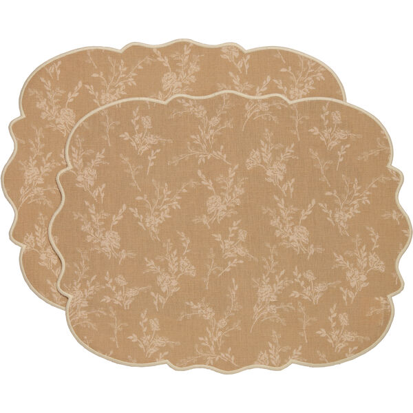 Gia Dækkeserviet Blomst 35x45 cm 2-pak Beige