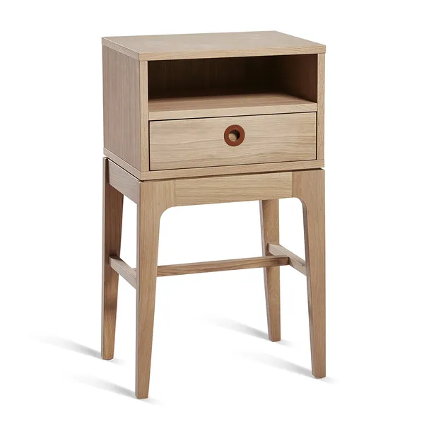 Höllviken Bedside Table Tall Legs White Pigmented Oak