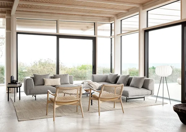 Cabin Loungefåtölj Ljus Ek / Sand Läder