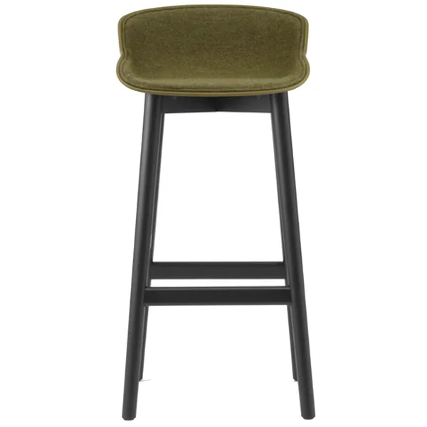 Hyg Barstol 75 cm Klädd Framsida Oliv / Svart Ek