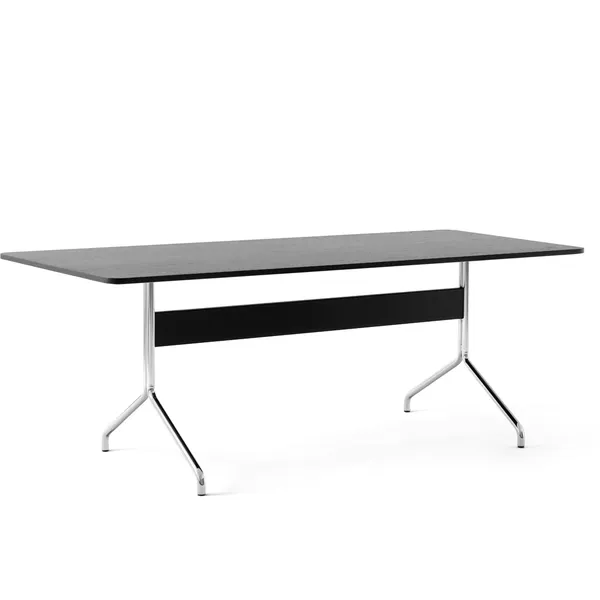 Pavilion AV19 Spisebord 200x90 cm I Sort Eg/Krom