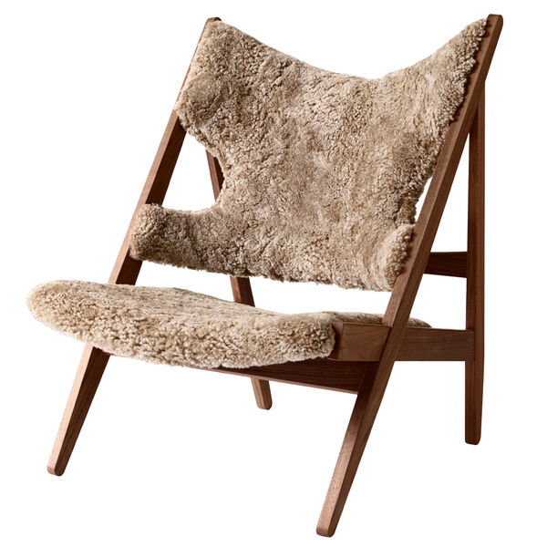 Knitting Loungestol Valnød / Fåreskind Sahara