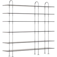 Keen Hyldesystem Med 6 Hylder 208 cm Satinpoleret Rustfrit stål / Tonet Glas