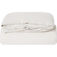 Gingham Sky Blue Muslin Duvet Cover Double 220x240 cm