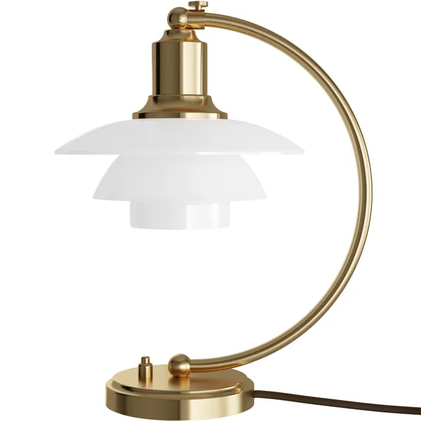 PH 2/2 Luna Bordlampe Aged Brass / Opalglass