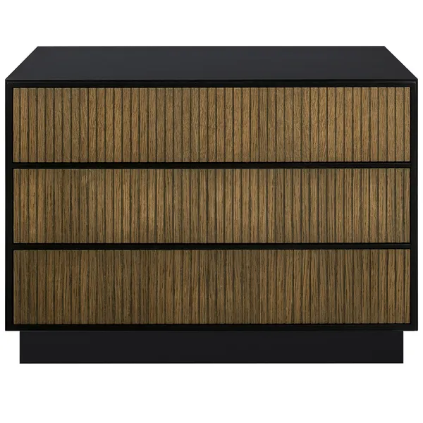 Line Burned Walnut Lipasto 3 Laatikolla Valkoinen