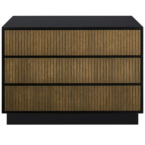 Line Burned Walnut Kommode med 3 Skuffer Sort