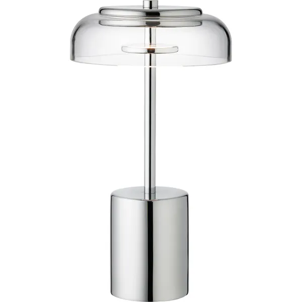 Blossi Mini Bordlampe Bærbar Krom / Klar