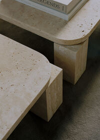 Atlas Soffbord 82x82 cm Unfilled Travertine