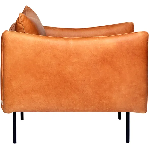 Tiki Lænestol L W:86 cm Sorte Ben / Læder Vintage Cognac