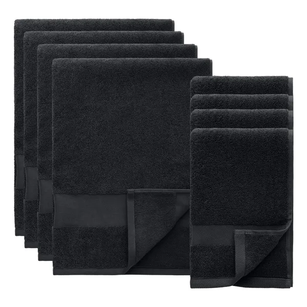 Alva Handduksset 50x70 + 70x140 cm 8-pack Mörkblå