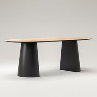 Social Spisebord Naturligt Egetræ / Sort Egetræ 220 cm