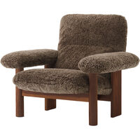 Brasilia Fåtölj Med Ottoman Walnut Root