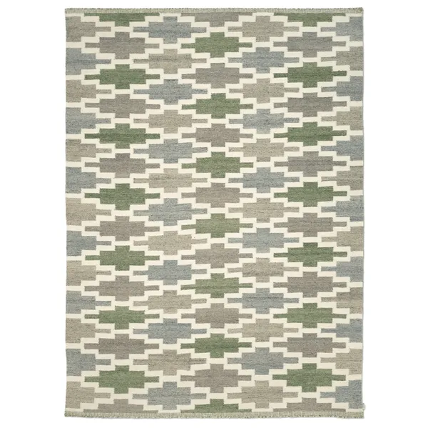 Korsnäs Villamatto 250x350 cm Sininen / Vihreä