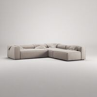 Grand 4-Seter Sofa Divan Høyre med Lenestol Sandshell Beige