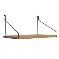 Single Hylle 27x80 cm Sort / Eik