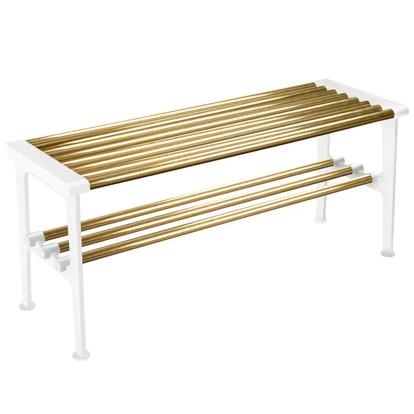 Nostalgi Bänk 100 cm Mässing / Vit