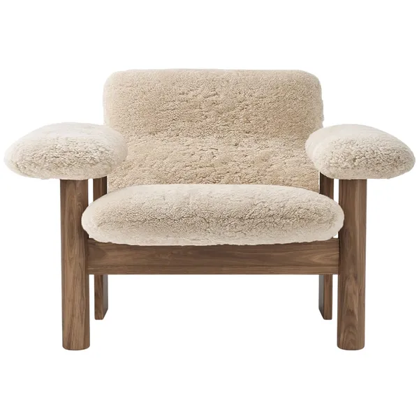 Brasilia Nojatuoli Matala Selkä Walnut / Sheepskin Nature