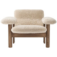 Brasilia Nojatuoli Matala Selkä Walnut / Sheepskin Nature