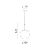 NH 35 Loftslampe Messing / Sort