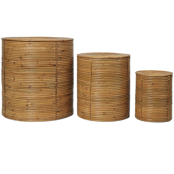 Column Oppbevaring Large: H: 43 x Ø: 40 cm Medium: H: 34 x Ø: 30 cm Small: H: 25 x Ø: 20 cm 3-pk Natural Stained