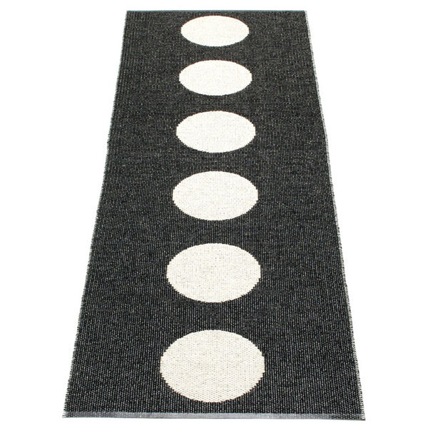 Vera Tæppe Sort / Vanilje 70x225 cm